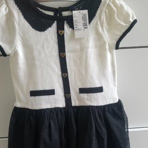 Toddler girl black white dress